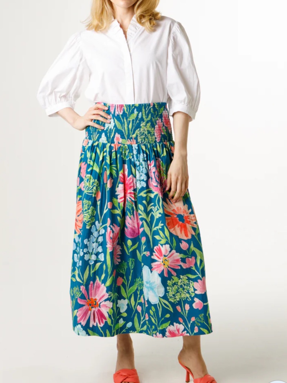 Holly Shae Betsy Skirt/Dress Smocked Waist Floral Skirt or dress S/M